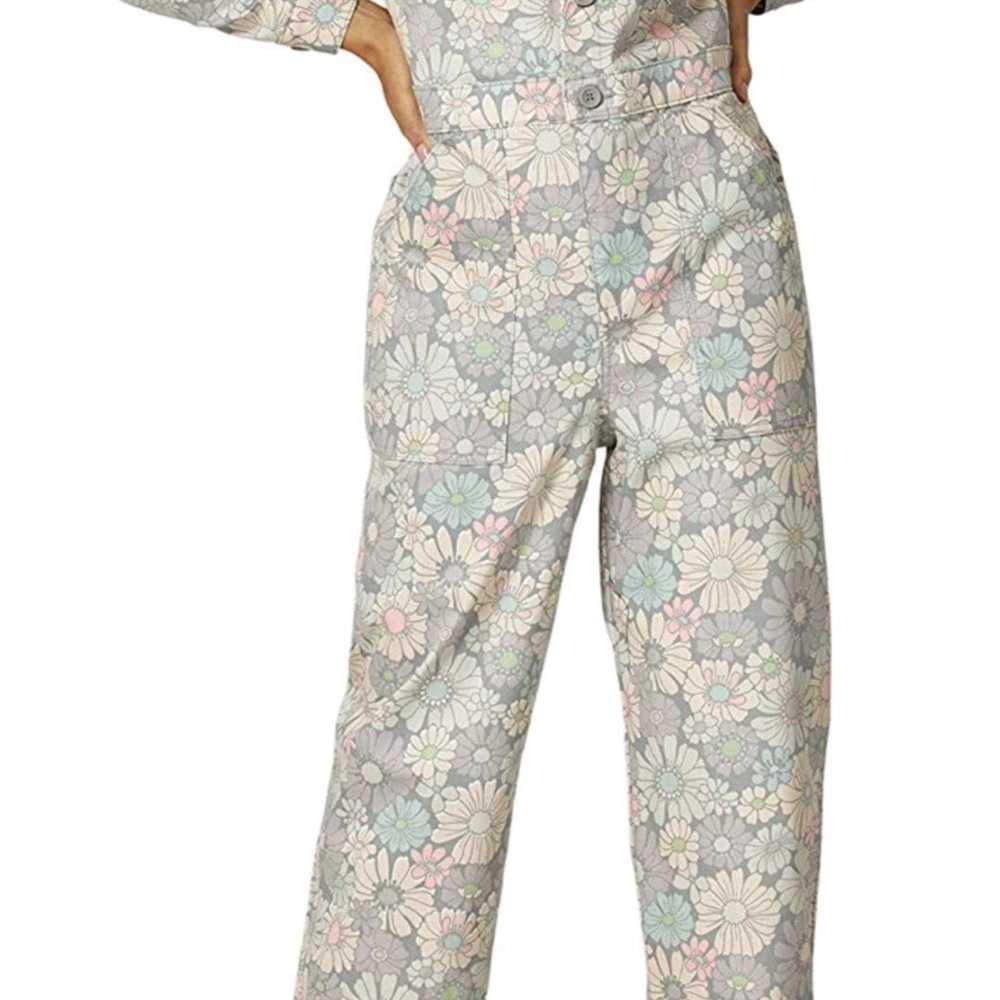 Free People X Lee Union Floral Alls Coveralls Jumpsuit